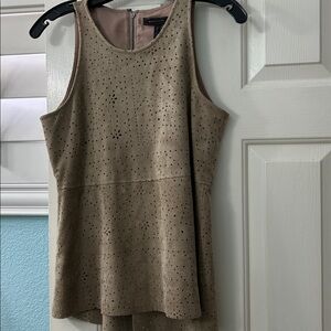BCBGMaxAzria Suede Tan Sleeveless top